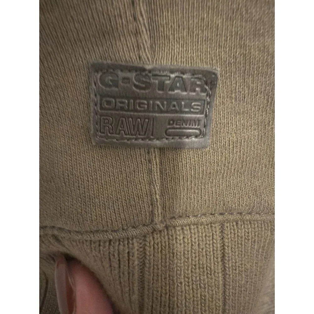 G-Star Raw Cargo Line Shawl Neck Sweatshirt Olive‎ Green Buckle Detail Mens L
